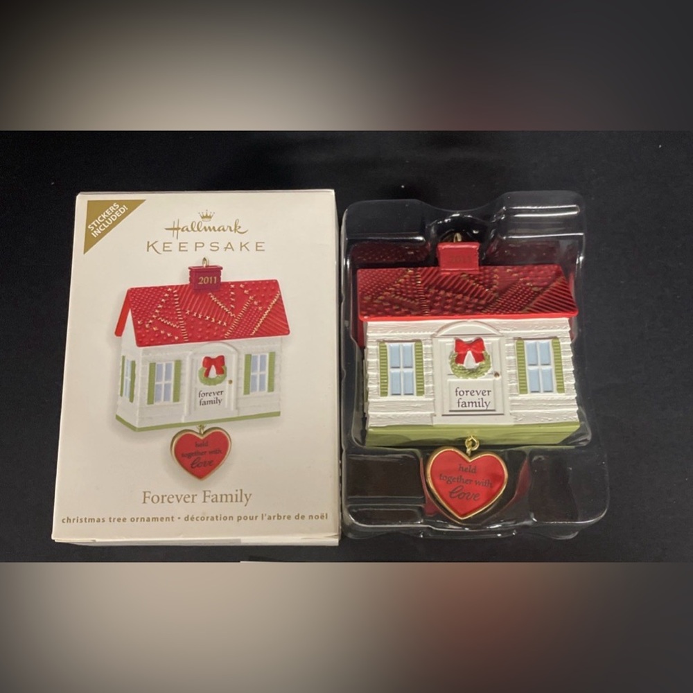 Hallmark Keepsake Red & White 'Forever Family' House Ornament 2011